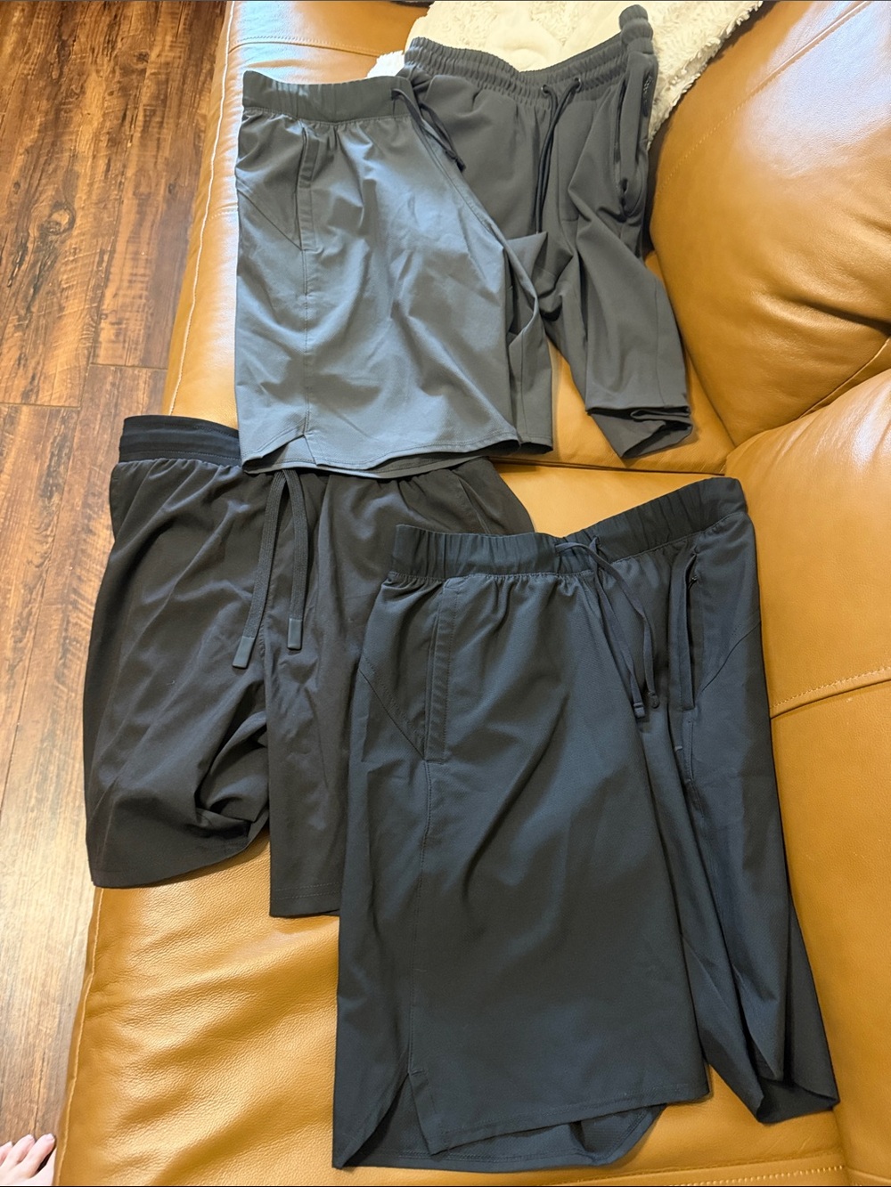 Men's Active Drawstring Shorts - Black and Charcoal Sz XS 4 pr Old Navy